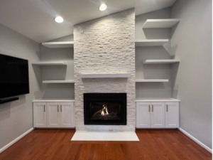 gas fireplace remodel after
